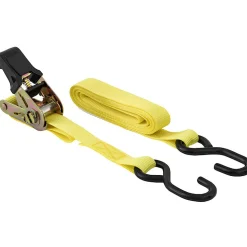 Polyester Ratchet Strap Tie Down: 12' Long, 1