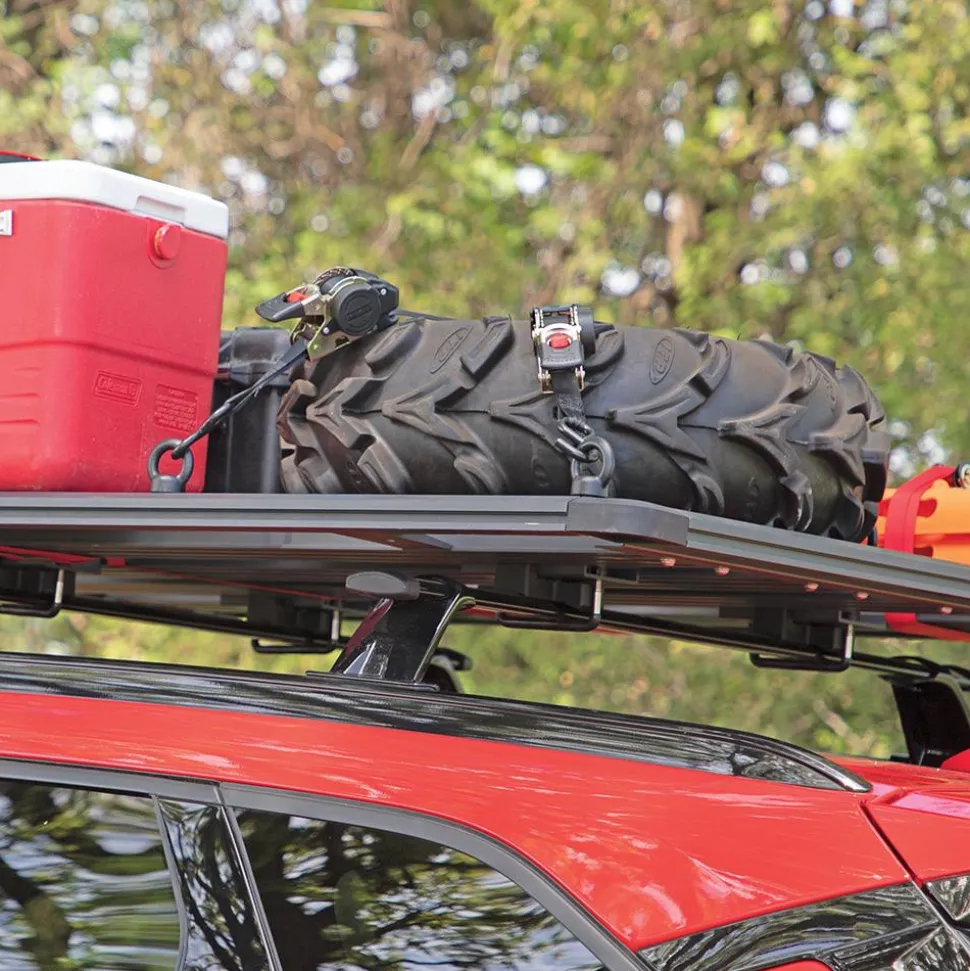 Polyester Retractable Ratchet Tie-Down Tie Down: 6' Long, 1" Wide, 1500 lb Breaking Strength, 500.000 lb Load Capacity