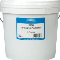 Polyhedron Tumbling Media: Ceramic Carrier, Aluminum Oxide Abrasive, 3/8" Long, 1/2" High