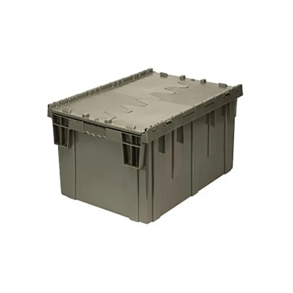 Polypropylene Attached-Lid Storage Tote: