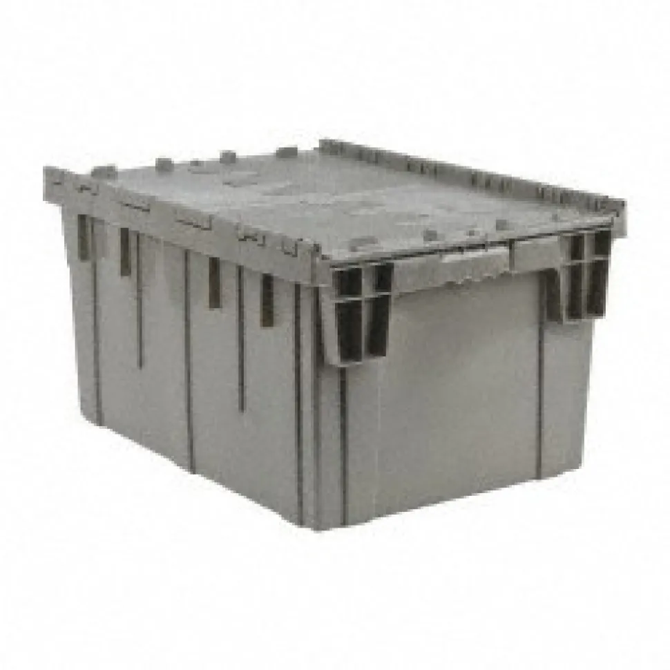 Polypropylene Attached-Lid Storage Tote: