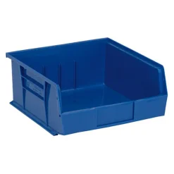 Polypropylene Hopper Stacking Bin: 11" OAW, 10-7/8" OAL, 5" OAH, Blue