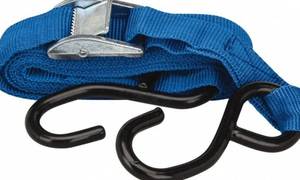 Polypropylene,Zinc Cam Buckle Strap Tie Down: 1" Wide, 300.000 lb Load Capacity