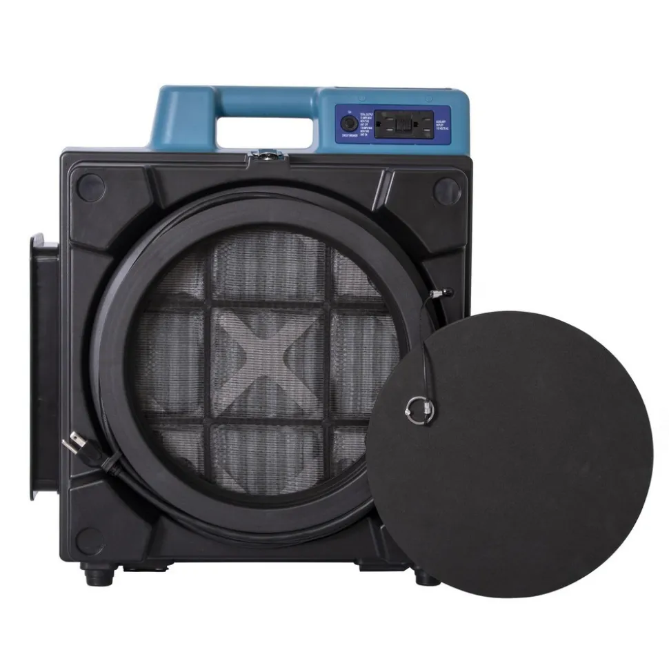 Portable Air CleanerAir Scrubber: 750 CFM, HEPA, NFS16 Nylon Mesh & Pre-Filter, Blue, 21.3000" High, 12.3000" Wide