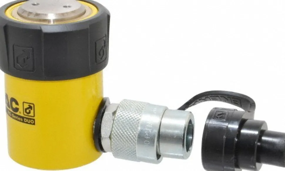 Portable Hydraulic Cylinder: 11 Ton, 11.2" Stroke, Single Acting, 2.24 cu in