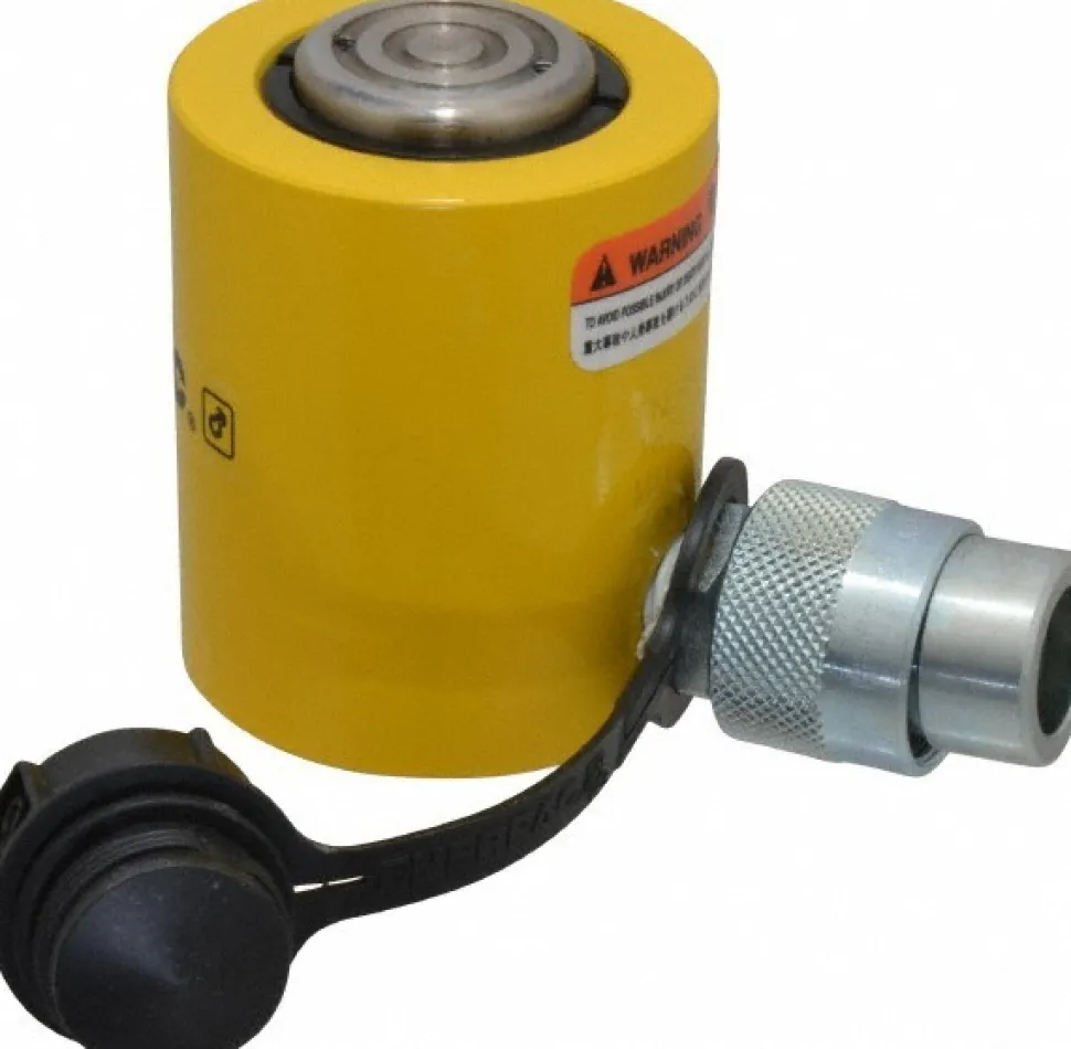 Portable Hydraulic Cylinder: 11 Ton, 1.5" Stroke, Single Acting, 3.35 cu in