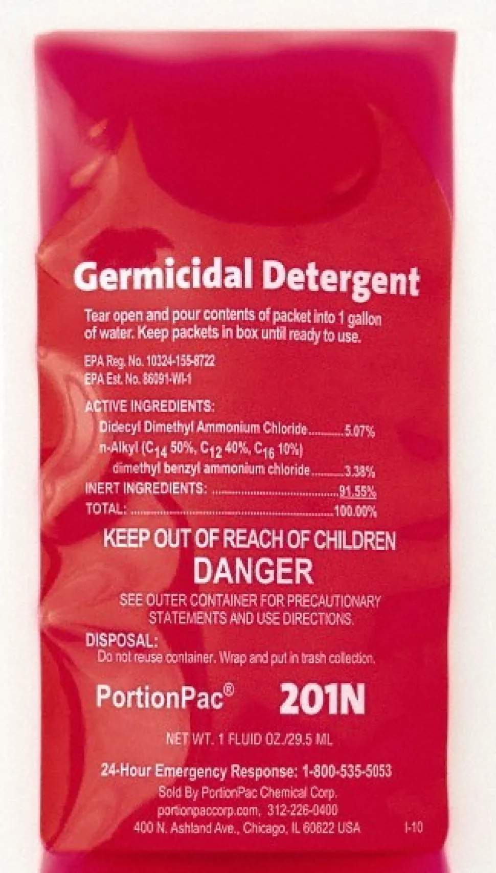 PortionPac Disinfectant: 1 oz Packet