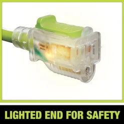 Power Cords: Cord Type: Extension Cord; Overall Length (Feet): 25; Cord Color: Green; Amperage: 15.0000 A