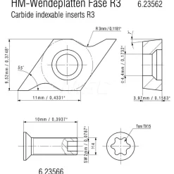 0.402" Power Beveling & Deburring Radius Insert