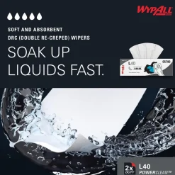PowerClean™ L40 Extra Absorbent Towels (05790), Pop-Up Box, Limited Use Towels, White
