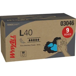 PowerCleanâ„¢ L40 Extra Absorbent Towels (03046), Pop-Up Box, Limited Use Towels, White