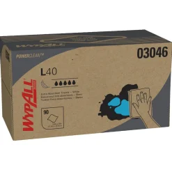 PowerClean™ L40 Extra Absorbent Towels (03046), Pop-Up Box, Limited Use Towels, White