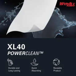 PowerClean™ L40 Extra Absorbent Towels (03046), Pop-Up Box, Limited Use Towels, White