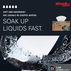PowerClean™ L40 Extra Absorbent Towels (03046), Pop-Up Box, Limited Use Towels, White