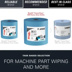 PowerCleanâ„¢ x80 Heavy Duty Cloths (41043), Jumbo Roll, Extended Use Towels, Blue