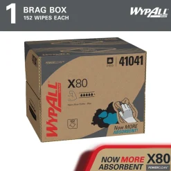PowerClean™ x80 Heavy Duty Cloths (41041), Brag Box, Extended Use Towels, Blue