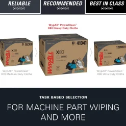 PowerClean™ x80 Heavy Duty Cloths (41041), Brag Box, Extended Use Towels, Blue
