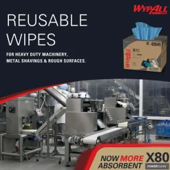 PowerClean™ x80 Heavy Duty Cloths (41041), Brag Box, Extended Use Towels, Blue