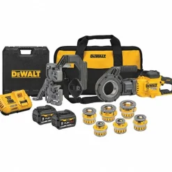 Power Pipe Threaders; Type: Cordless Pipe Threader; Maximum Pipe Capacity: 2 in; Voltage: 60 V; 60; Voltage: 60 V; Spindle Speed: 30 (Forward)/40 (Reverse) RPM; For Use With: 1/2” - 2” Black Iron Pipe, Rigid Conduit; Maximum Pipe Capacity (Inch): 2; Description: Pipe Threader Kit