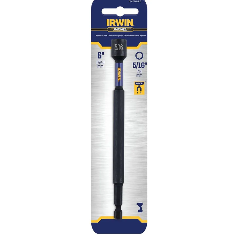 Power Screwdriver Bit: Magnetic Nutsetter Bit, 5/16" Hex