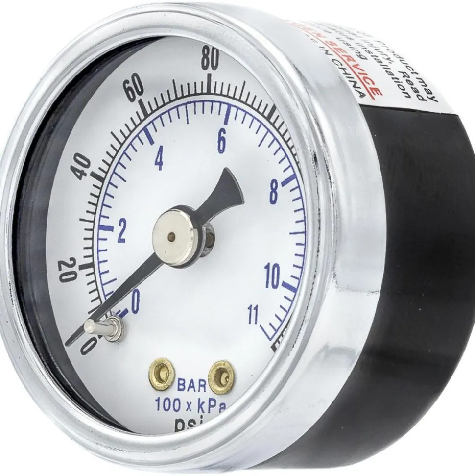Pressure Gauge: 1-1/2" Dial Dia, 0 to 160 psi, 1/8" NPT, Center Back Mount