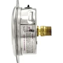 Pressure Gauge: 2-1/2" Dial Dia, 0 to 1,000 psi, 1/4" MNPT, Front Flange Panel & Center Back Mount