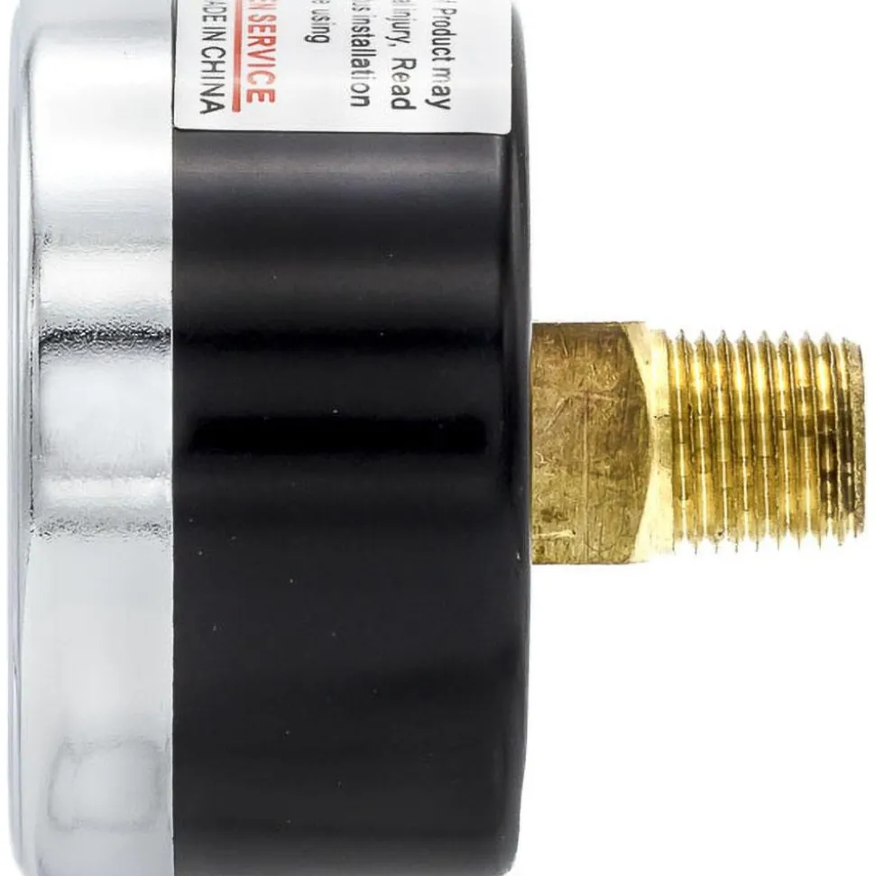 Pressure Gauge: 1-1/2" Dial Dia, 0 to 15 psi, 1/8" NPT, Center Back Mount