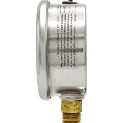 Pressure Gauge: 2-1/2" Dial Dia, 0 to 5,000 psi, 1/4" MNPT, Lower Mount