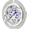 Pressure Gauge: 2-1/2" Dial Dia, 0 to 5,000 psi, 1/4" MNPT, Front Flange Panel & Center Back Mount