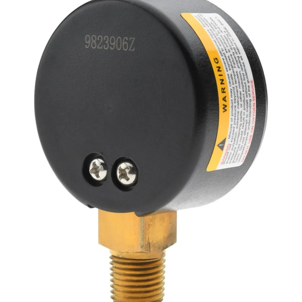 Pressure Gauge: 2" Dial, 100 psi, 1/4" Thread, NPT, Lower Mount
