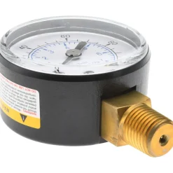 Pressure Gauge: 2" Dial, 100 psi, 1/4" Thread, NPT, Lower Mount