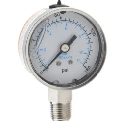 Pressure Gauge: 2" Dial, 160 psi, 1/4" Thread, NPT, Lower Mount