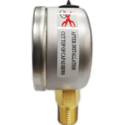 Pressure Gauge: 2" Dial, 160 psi, 1/4" Thread, NPT, Lower Mount