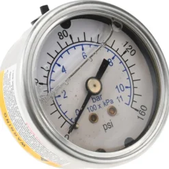 Pressure Gauge: 2" Dial, 160 psi, 1/4" Thread, NPT, Center Back Mount