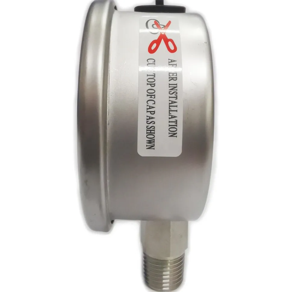 Pressure Gauge: 2-1/2" Dial, 100 psi, 1/4" Thread, NPT, Lower Mount