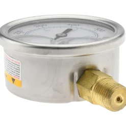 Pressure Gauge: 2-1/2" Dial, 600 psi, 1/4" Thread, NPT, Lower Mount
