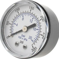 Pressure Gauge: 2" Dial, 300 psi, 1/4" Thread, NPT, Center Back Mount