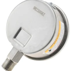 Pressure Gauge: 2-1/2" Dial, 60 psi, 1/4" Thread, NPT, Lower Mount