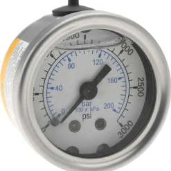 Pressure Gauge: 1-1/2" Dial, 3,000 psi, 1/8" Thread, NPT, Center Back Mount