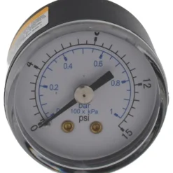 Pressure Gauge: 1-1/2" Dial, 15 psi, 1/8" Thread, NPT, Center Back Mount
