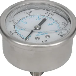 Pressure Gauge: 2-1/2" Dial, 3,000 psi, 1/4" Thread, NPT, Center Back Mount