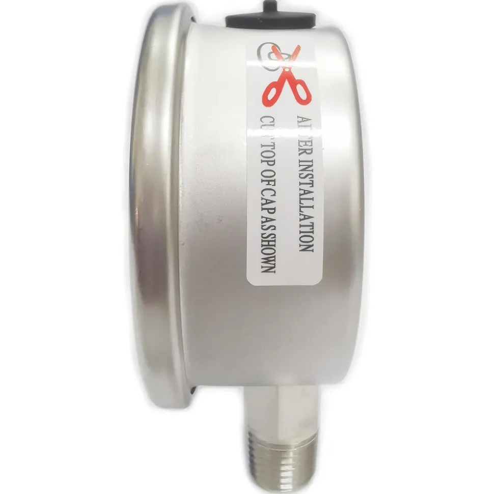 Pressure Gauge: 2-1/2" Dial, 300 psi, 1/4" Thread, NPT, Lower Mount