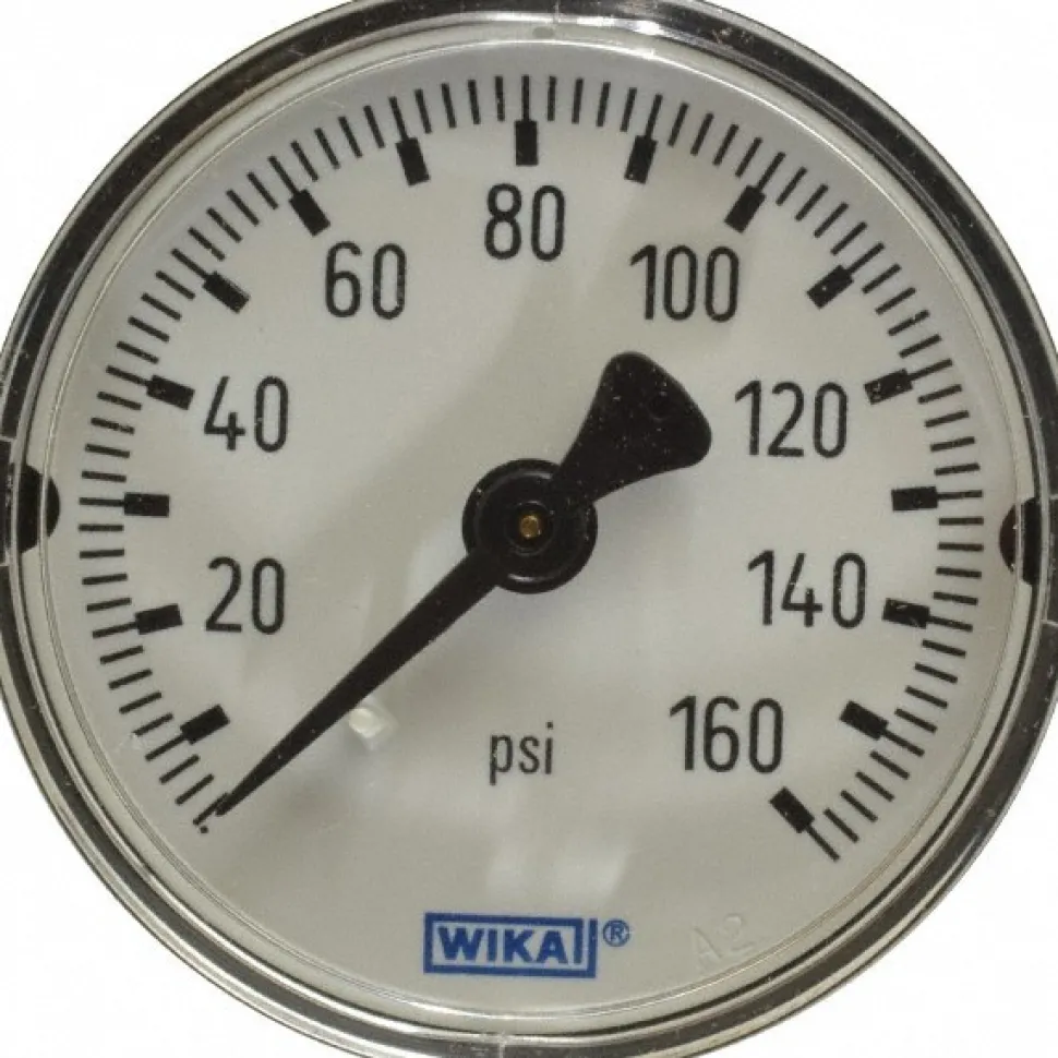 Pressure Gauge: 2" Dial, 1/4" Thread, NPT, Center Back Mount