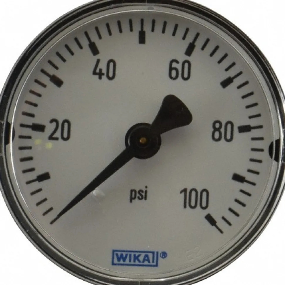Pressure Gauge: 2" Dial, 1/4" Thread, NPT, Center Back Mount