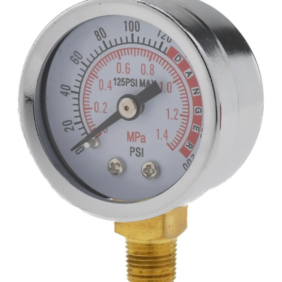 Pressure Gauge: 1-1/2" Dial, 1/8" Thread, NPT, Lower Mount