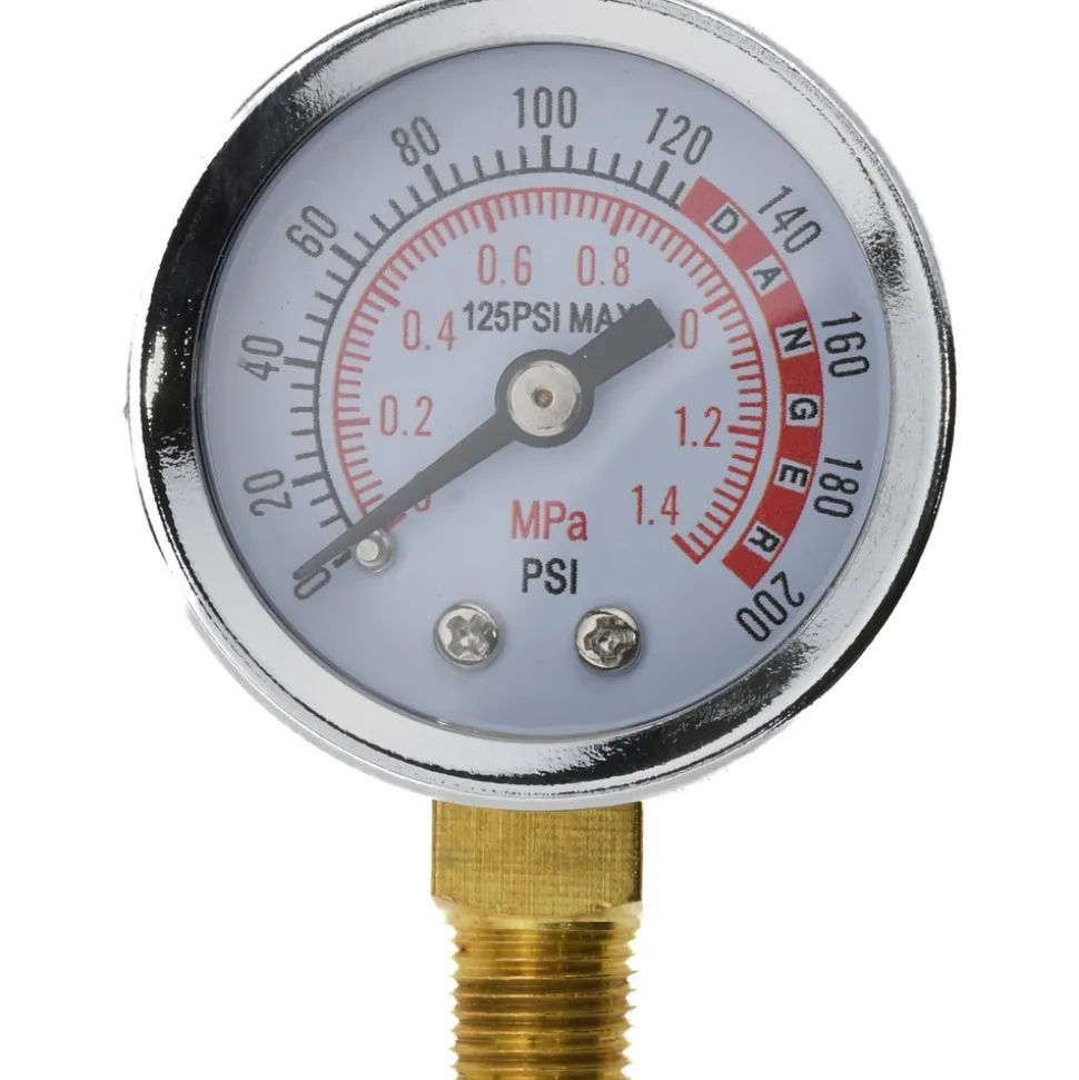 Pressure Gauge: 1-1/2" Dial, 1/8" Thread, NPT, Lower Mount