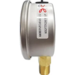 Pressure Gauge: 2-1/2" Dial, 1/4" Thread, NPT, Lower Mount