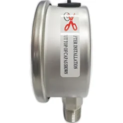Pressure Gauge: 2-1/2" Dial, 1/4" Thread, NPT, Lower Mount