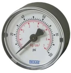 Pressure Gauge: 1-1/2" Dial, 1/8" Thread, NPT, Center Back Mount