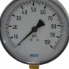 Pressure Gauge: 4" Dial, 1/4" Thread, NPT, Lower Mount
